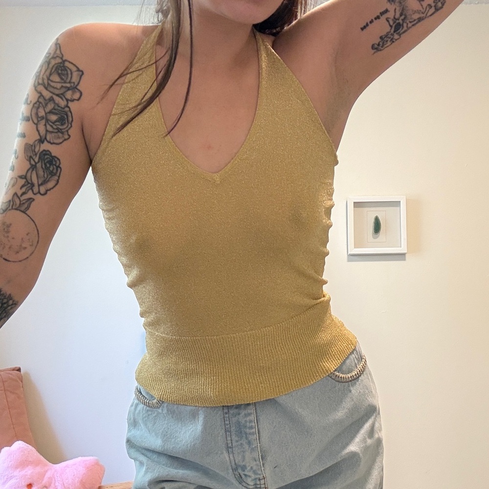 VTG gold halter top